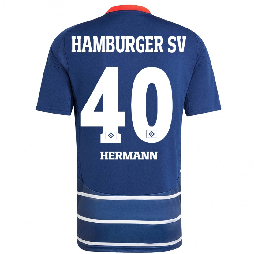 Danxen Kinder Hannes Hermann #40 Dunkelblau Auswärtstrikot Trikot 2024/25 T-Shirt Schweiz