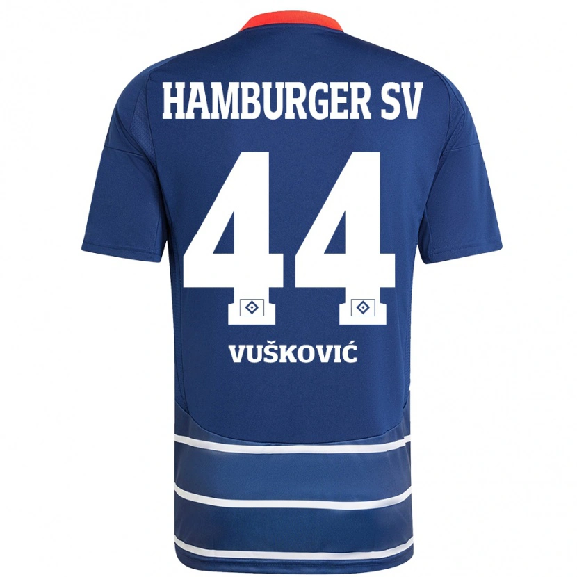 Danxen Kinder Mario Vuskovic #44 Dunkelblau Auswärtstrikot Trikot 2024/25 T-Shirt Schweiz