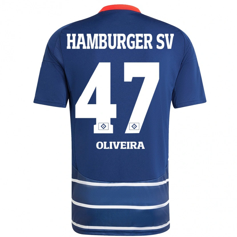 Danxen Kinder Nicolas Oliveira #47 Dunkelblau Auswärtstrikot Trikot 2024/25 T-Shirt Schweiz