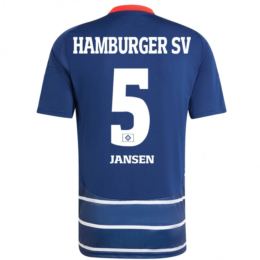 Danxen Kinder Marcell Jansen #5 Dunkelblau Auswärtstrikot Trikot 2024/25 T-Shirt Schweiz