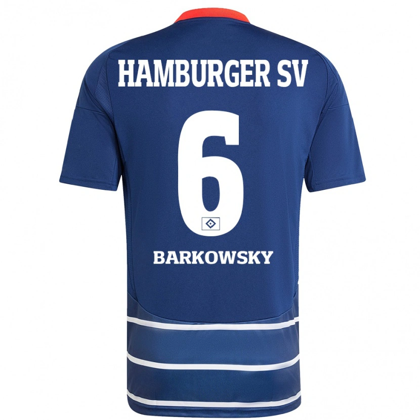 Danxen Kinder Finn Barkowsky #6 Dunkelblau Auswärtstrikot Trikot 2024/25 T-Shirt Schweiz