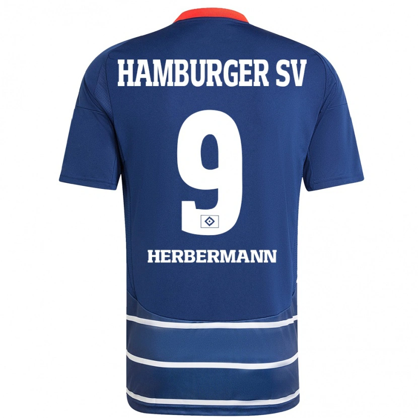 Danxen Kinder Kevin Herbermann #9 Dunkelblau Auswärtstrikot Trikot 2024/25 T-Shirt Schweiz