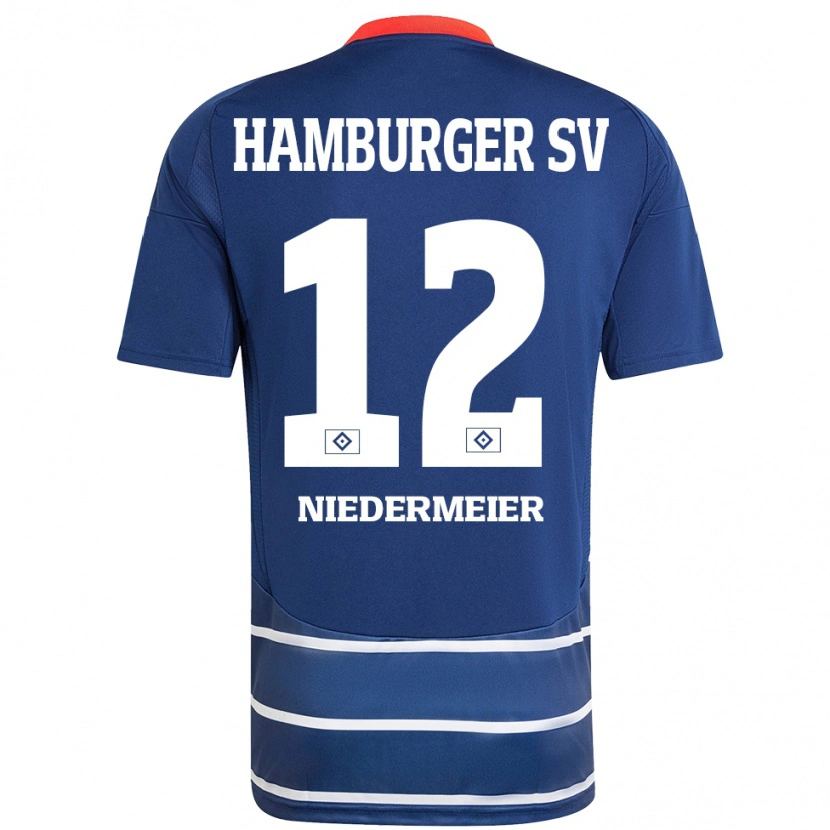 Danxen Kinder Philipp Niedermeier #12 Dunkelblau Auswärtstrikot Trikot 2024/25 T-Shirt Schweiz