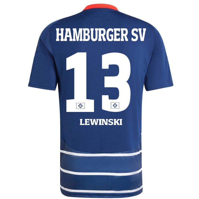 Danxen Kinder Fyn-Luca Lewinski #13 Dunkelblau Auswärtstrikot Trikot 2024/25 T-Shirt Schweiz