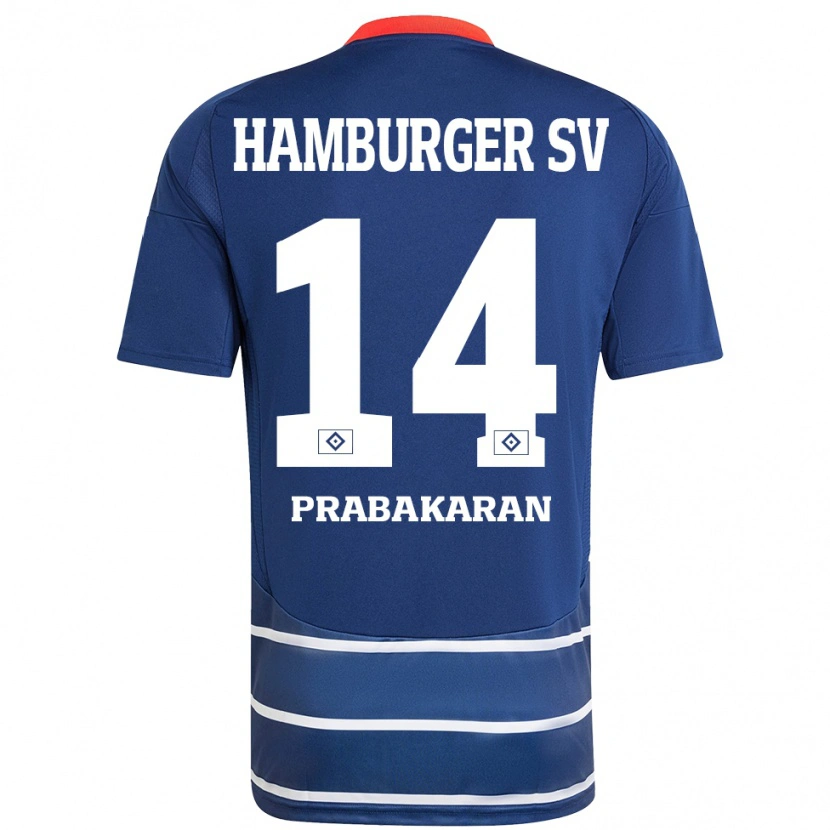 Danxen Kinder Nilavan Prabakaran #14 Dunkelblau Auswärtstrikot Trikot 2024/25 T-Shirt Schweiz