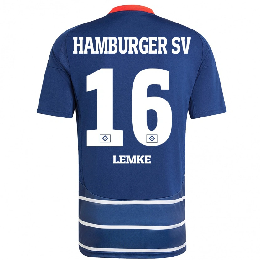 Danxen Kinder Louis Lemke #16 Dunkelblau Auswärtstrikot Trikot 2024/25 T-Shirt Schweiz