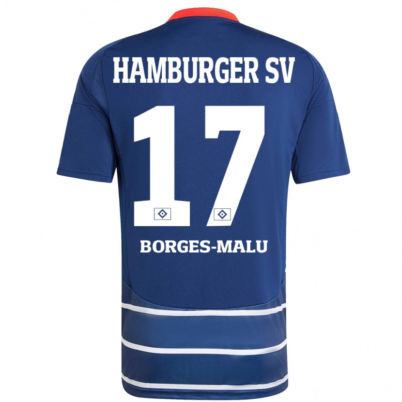 Danxen Kinder Louis Borges-Malu #17 Dunkelblau Auswärtstrikot Trikot 2024/25 T-Shirt Schweiz