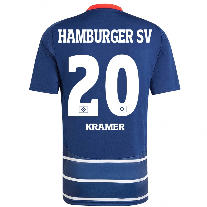 Danxen Kinder Timon Kramer #20 Dunkelblau Auswärtstrikot Trikot 2024/25 T-Shirt Schweiz