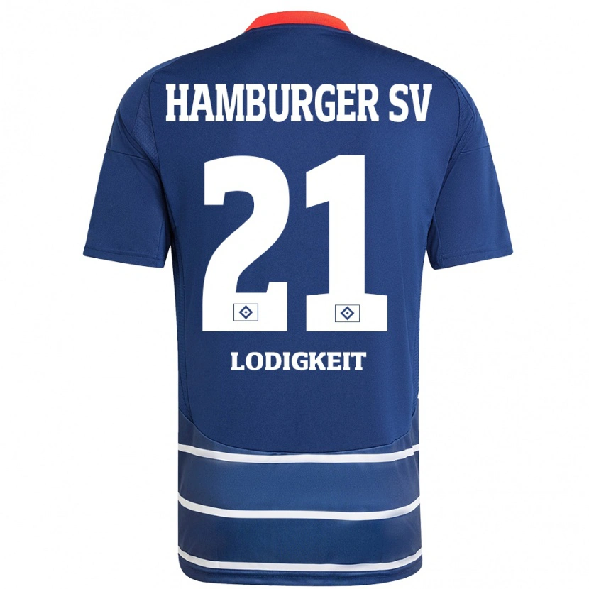 Danxen Kinder Luis Lodigkeit #21 Dunkelblau Auswärtstrikot Trikot 2024/25 T-Shirt Schweiz