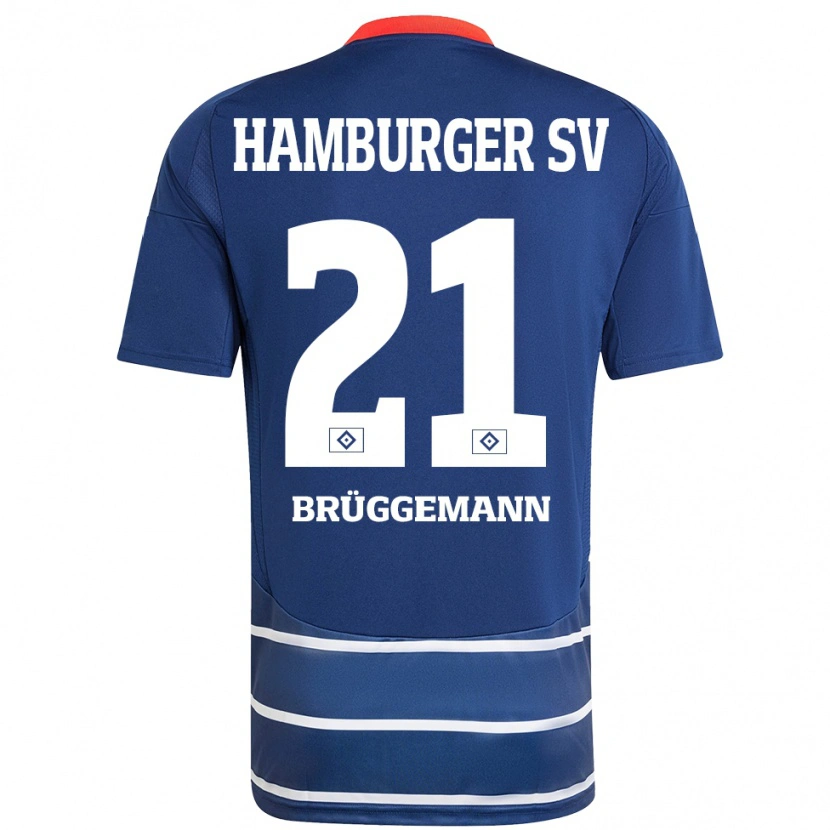 Danxen Kinder William Brüggemann #21 Dunkelblau Auswärtstrikot Trikot 2024/25 T-Shirt Schweiz