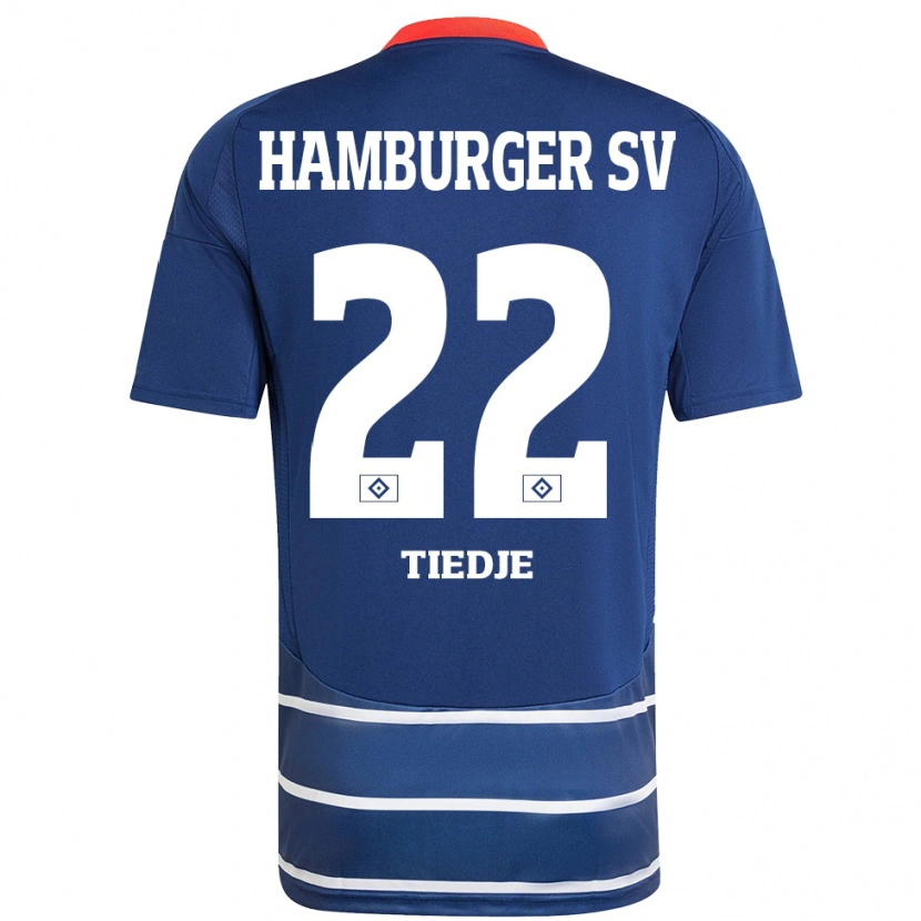 Danxen Kinder Patrick Tiedje #22 Dunkelblau Auswärtstrikot Trikot 2024/25 T-Shirt Schweiz