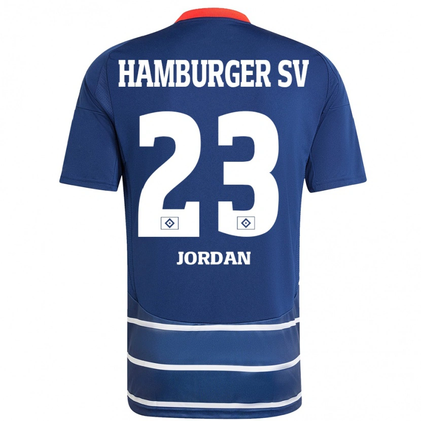 Danxen Kinder Dominik Jordan #23 Dunkelblau Auswärtstrikot Trikot 2024/25 T-Shirt Schweiz