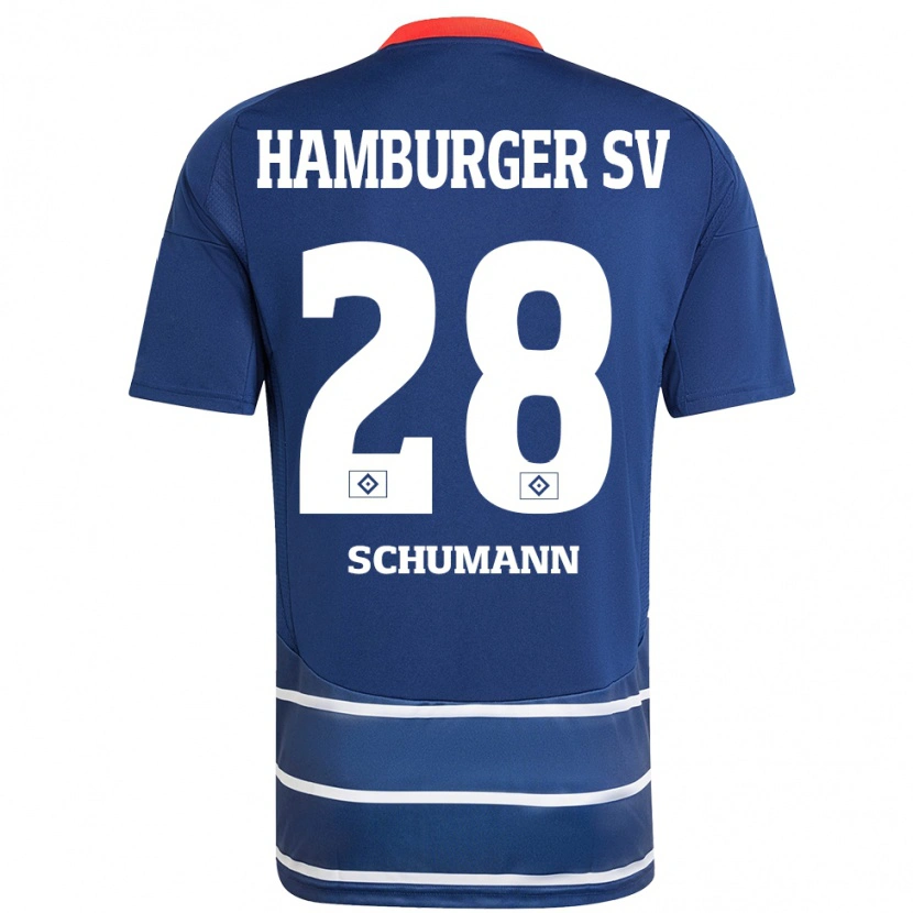 Danxen Kinder Henri Schümann #28 Dunkelblau Auswärtstrikot Trikot 2024/25 T-Shirt Schweiz