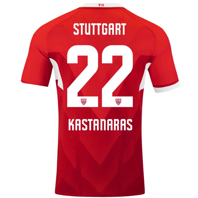 Danxen Kinder Thomas Kastanaras #22 Rot Weiß Auswärtstrikot Trikot 2024/25 T-Shirt Schweiz