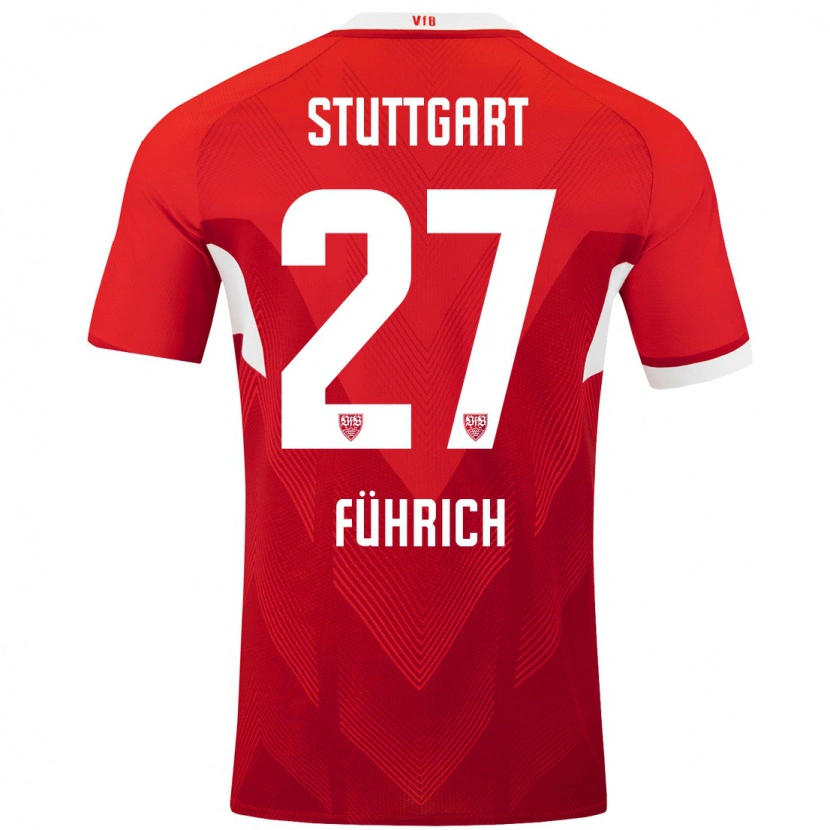 Danxen Kinder Chris Führich #27 Rot Weiß Auswärtstrikot Trikot 2024/25 T-Shirt Schweiz