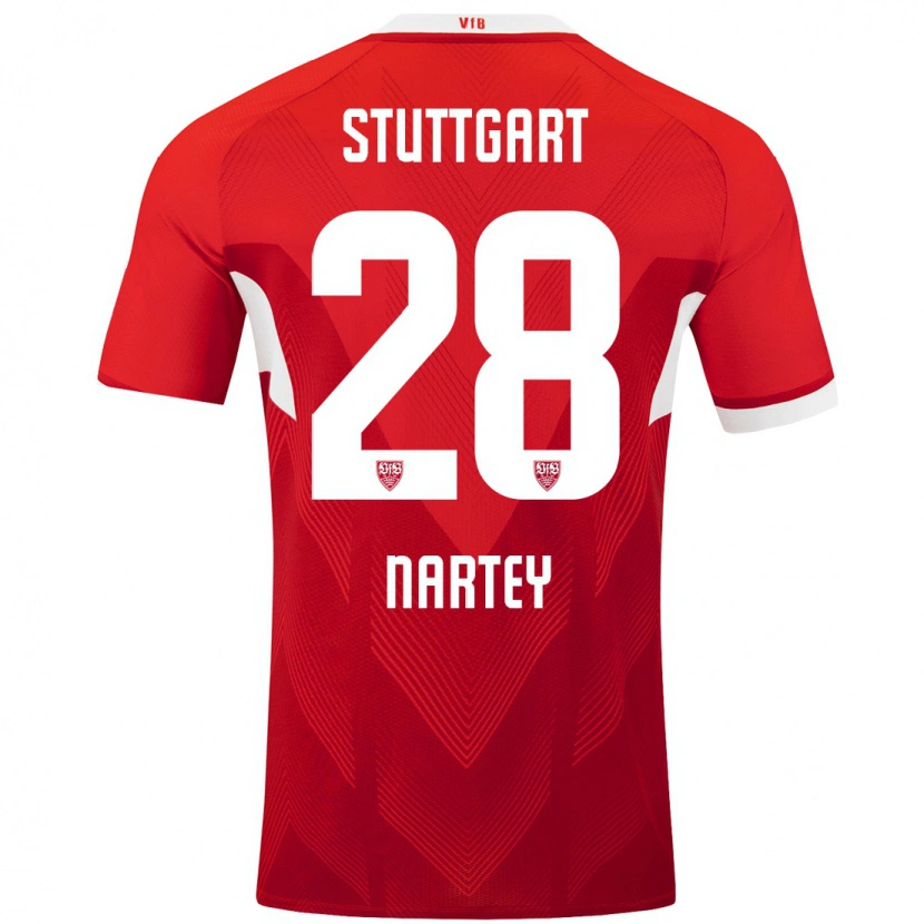 Danxen Kinder Nikolas Nartey #28 Rot Weiß Auswärtstrikot Trikot 2024/25 T-Shirt Schweiz