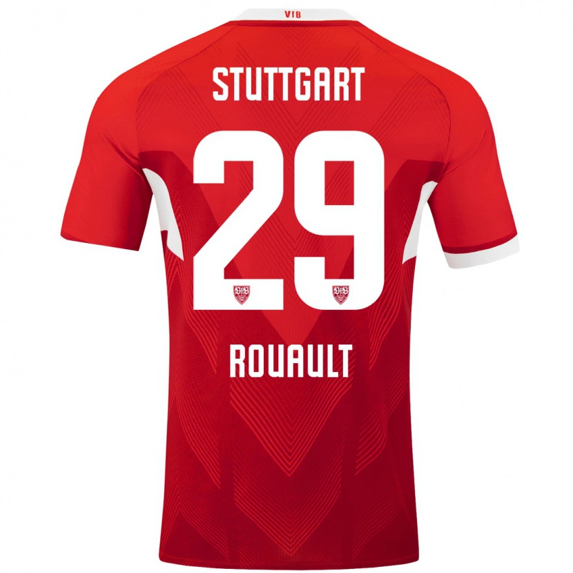 Danxen Kinder Anthony Rouault #29 Rot Weiß Auswärtstrikot Trikot 2024/25 T-Shirt Schweiz