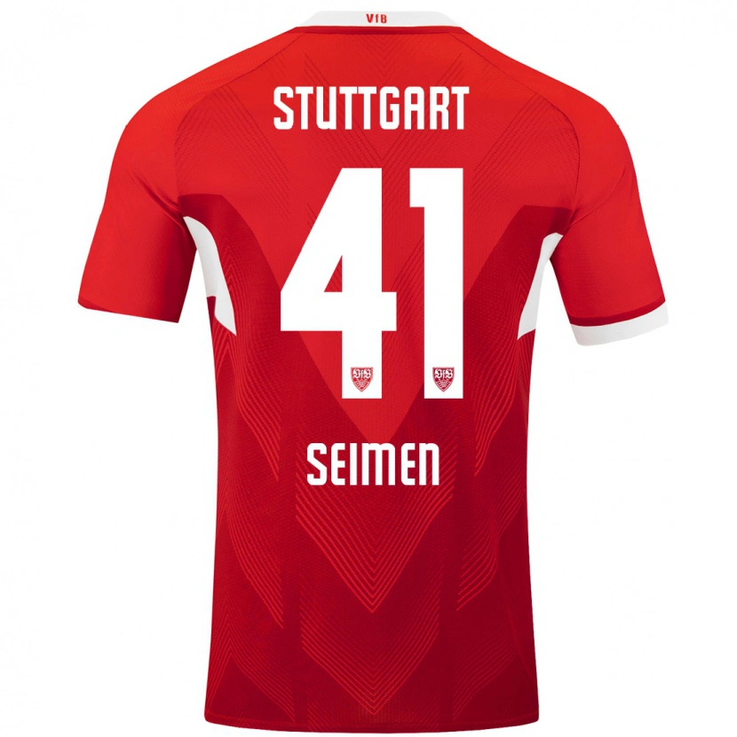 Danxen Kinder Dennis Seimen #41 Rot Weiß Auswärtstrikot Trikot 2024/25 T-Shirt Schweiz