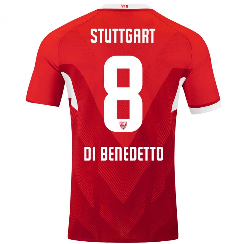 Danxen Kinder Samuele Di Benedetto #8 Rot Weiß Auswärtstrikot Trikot 2024/25 T-Shirt Schweiz