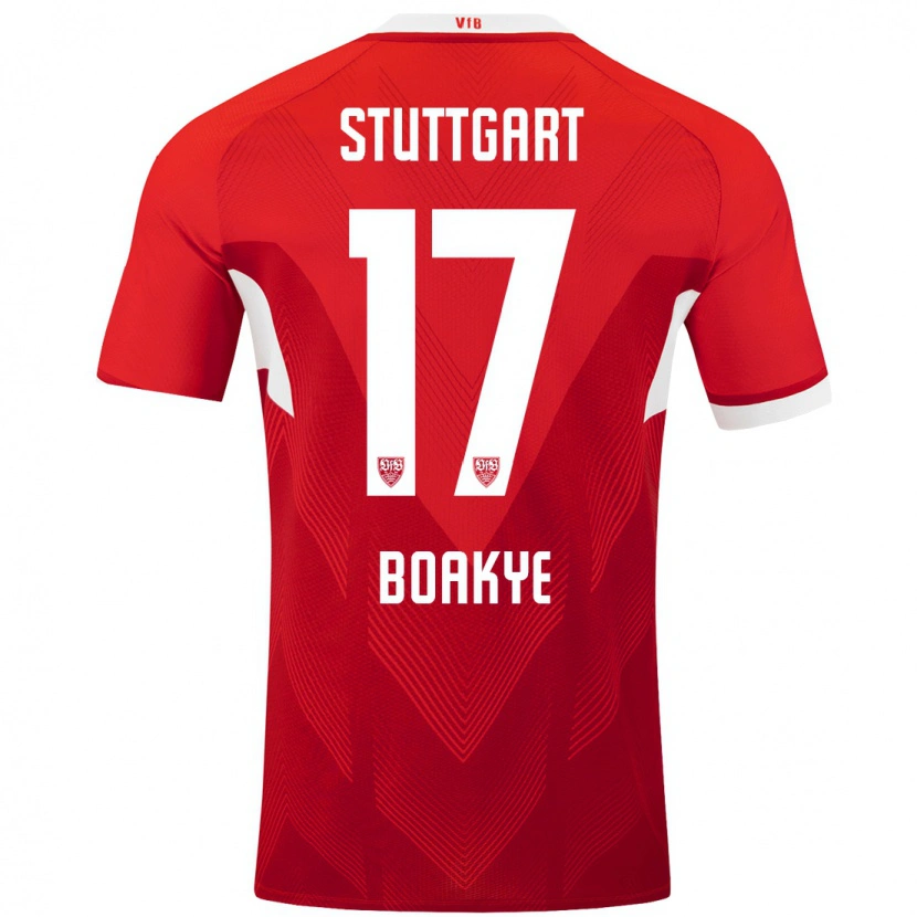 Danxen Kinder Maurice Boakye #17 Rot Weiß Auswärtstrikot Trikot 2024/25 T-Shirt Schweiz