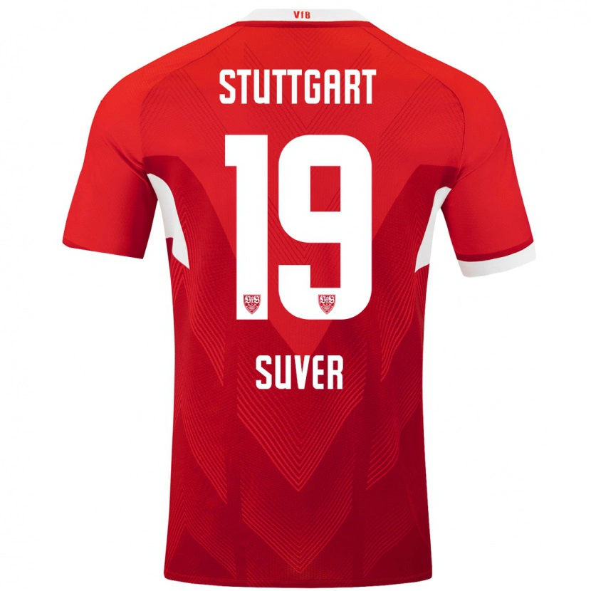 Danxen Kinder Jakov Suver #19 Rot Weiß Auswärtstrikot Trikot 2024/25 T-Shirt Schweiz