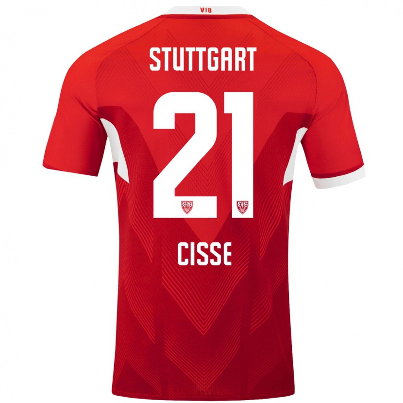 Danxen Kinder Moussa Cissé #21 Rot Weiß Auswärtstrikot Trikot 2024/25 T-Shirt Schweiz