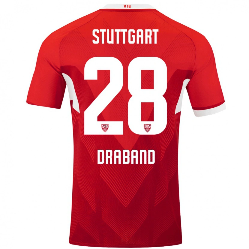 Danxen Kinder Dominik Draband #28 Rot Weiß Auswärtstrikot Trikot 2024/25 T-Shirt Schweiz