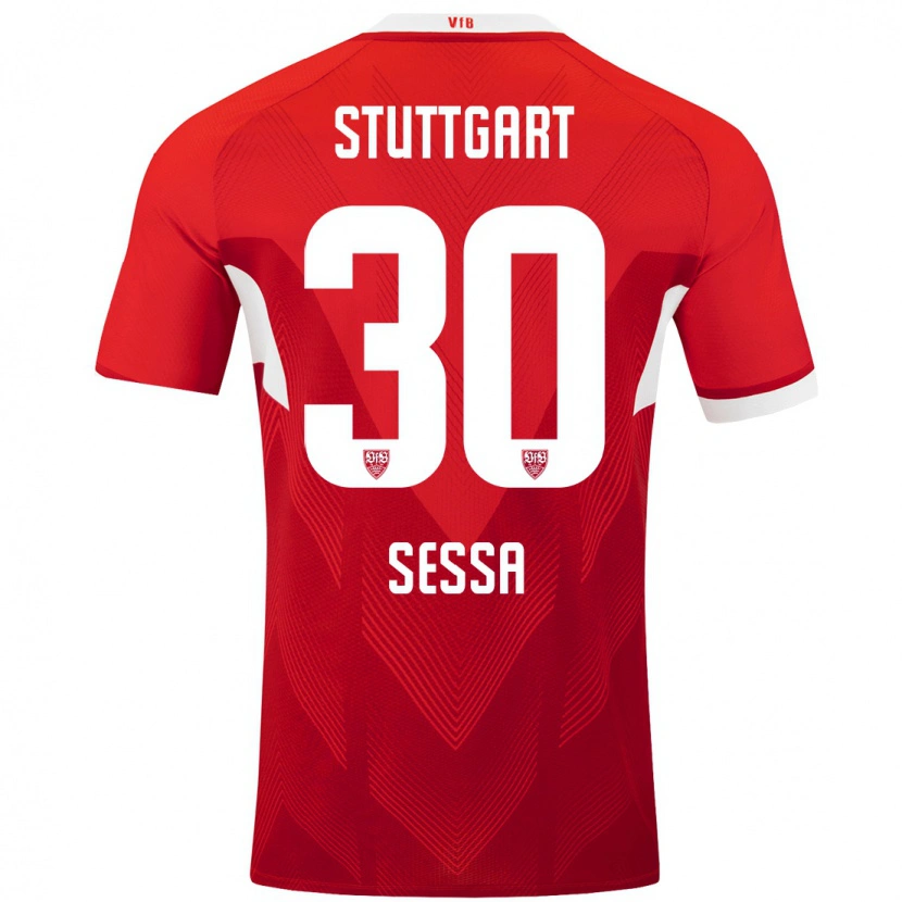 Danxen Kinder Nicolas Sessa #30 Rot Weiß Auswärtstrikot Trikot 2024/25 T-Shirt Schweiz