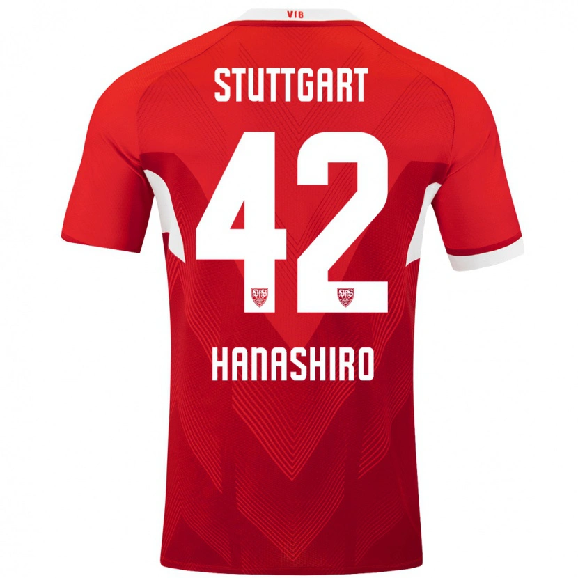 Danxen Kinder Rinto Hanashiro #42 Rot Weiß Auswärtstrikot Trikot 2024/25 T-Shirt Schweiz