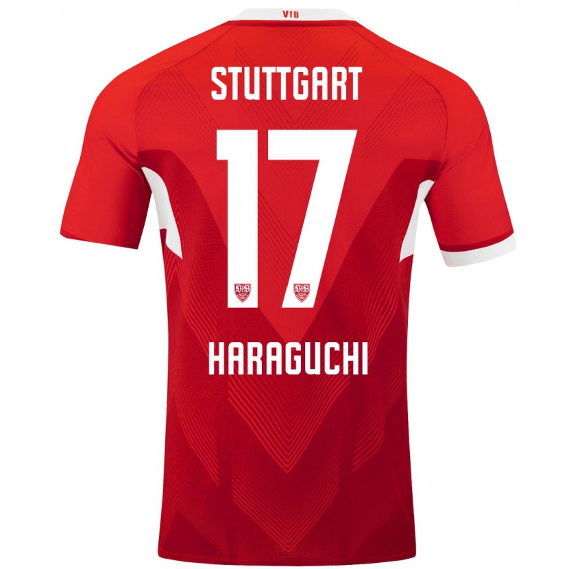 Danxen Kinder Genki Haraguchi #17 Rot Weiß Auswärtstrikot Trikot 2024/25 T-Shirt Schweiz