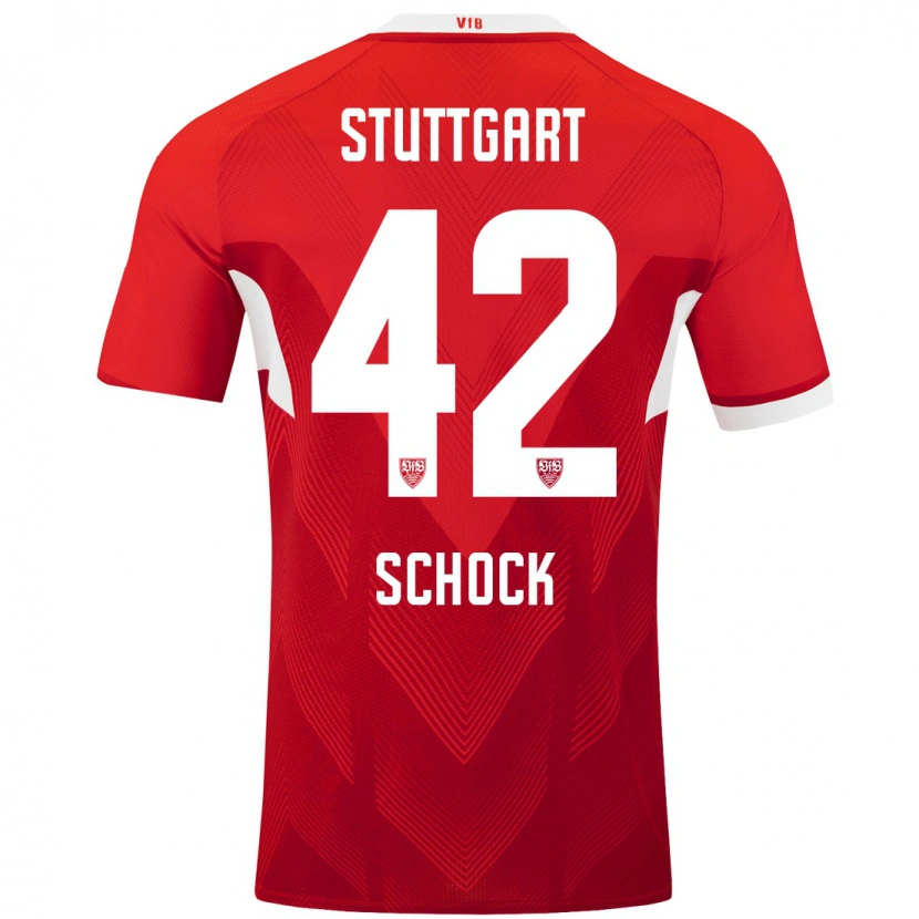 Danxen Kinder Florian Schock #42 Rot Weiß Auswärtstrikot Trikot 2024/25 T-Shirt Schweiz