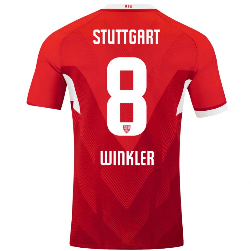 Danxen Kinder Nathan Winkler #8 Rot Weiß Auswärtstrikot Trikot 2024/25 T-Shirt Schweiz