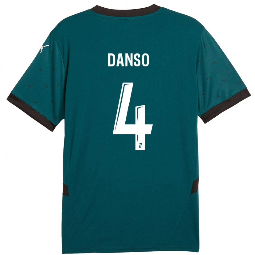 Danxen Kinder Kevin Danso #4 Dunkelgrün Auswärtstrikot Trikot 2024/25 T-Shirt Schweiz