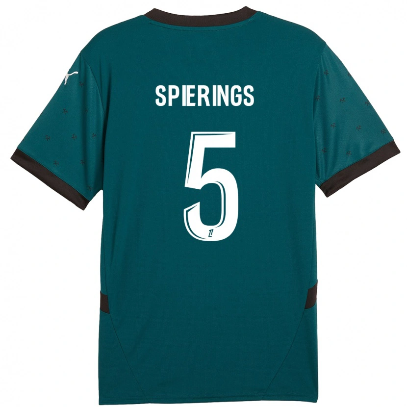 Danxen Kinder Stijn Spierings #5 Dunkelgrün Auswärtstrikot Trikot 2024/25 T-Shirt Schweiz