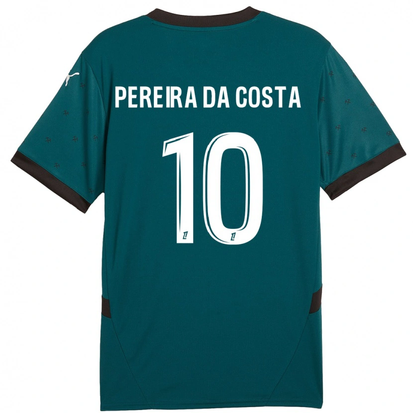 Danxen Kinder David Pereira Da Costa #10 Dunkelgrün Auswärtstrikot Trikot 2024/25 T-Shirt Schweiz