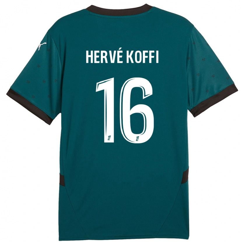 Danxen Kinder Hervé Koffi #16 Dunkelgrün Auswärtstrikot Trikot 2024/25 T-Shirt Schweiz