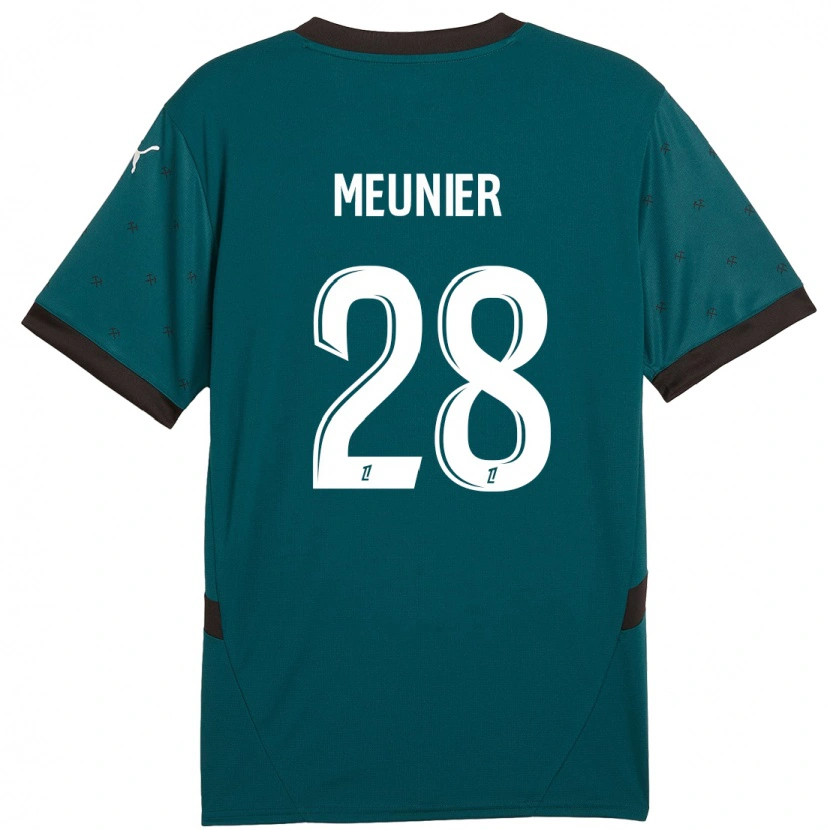 Danxen Kinder Jennifer Meunier #28 Dunkelgrün Auswärtstrikot Trikot 2024/25 T-Shirt Schweiz