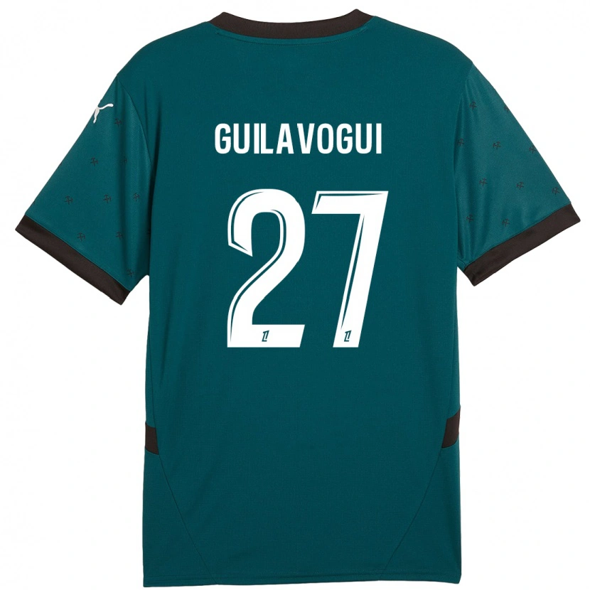 Danxen Kinder Morgan Guilavogui #27 Dunkelgrün Auswärtstrikot Trikot 2024/25 T-Shirt Schweiz