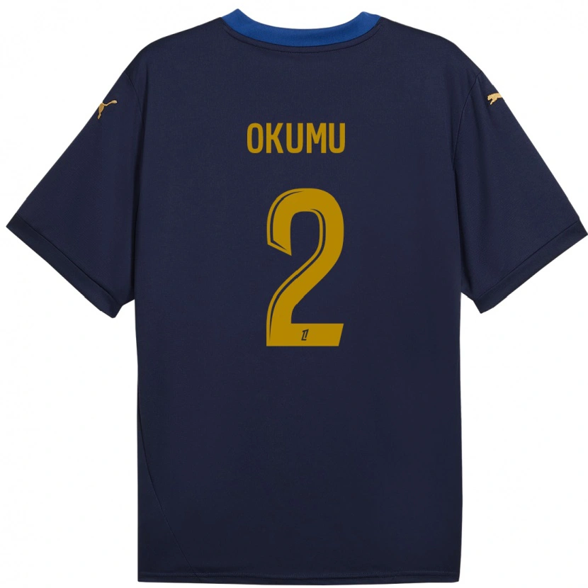 Danxen Kinder Joseph Okumu #2 Marineblau Gold Auswärtstrikot Trikot 2024/25 T-Shirt Schweiz