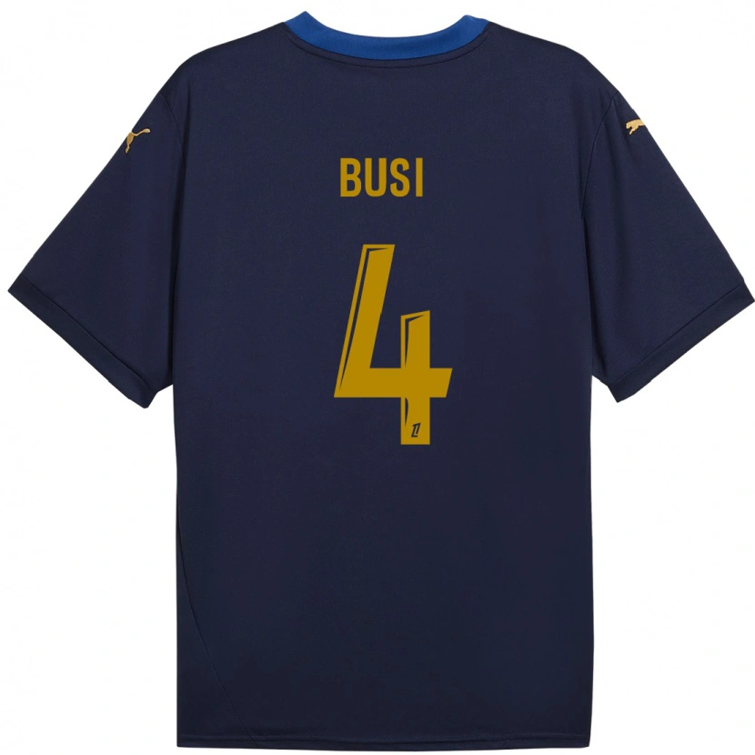 Danxen Kinder Maxime Busi #4 Marineblau Gold Auswärtstrikot Trikot 2024/25 T-Shirt Schweiz