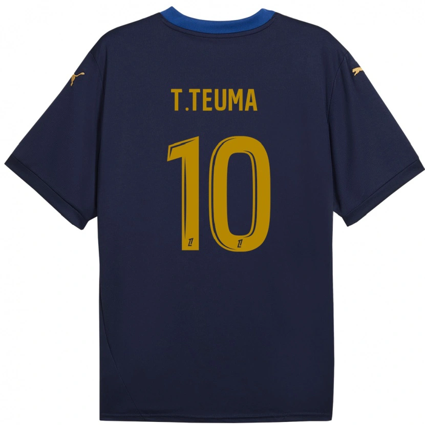 Danxen Kinder Teddy Teuma #10 Marineblau Gold Auswärtstrikot Trikot 2024/25 T-Shirt Schweiz