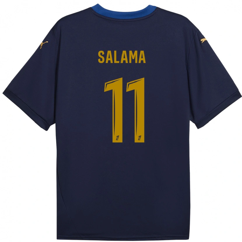 Danxen Kinder Amine Salama #11 Marineblau Gold Auswärtstrikot Trikot 2024/25 T-Shirt Schweiz