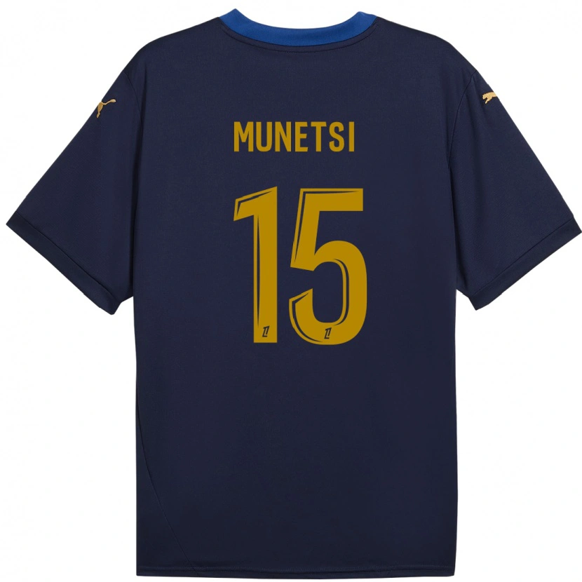 Danxen Kinder Marshall Munetsi #15 Marineblau Gold Auswärtstrikot Trikot 2024/25 T-Shirt Schweiz