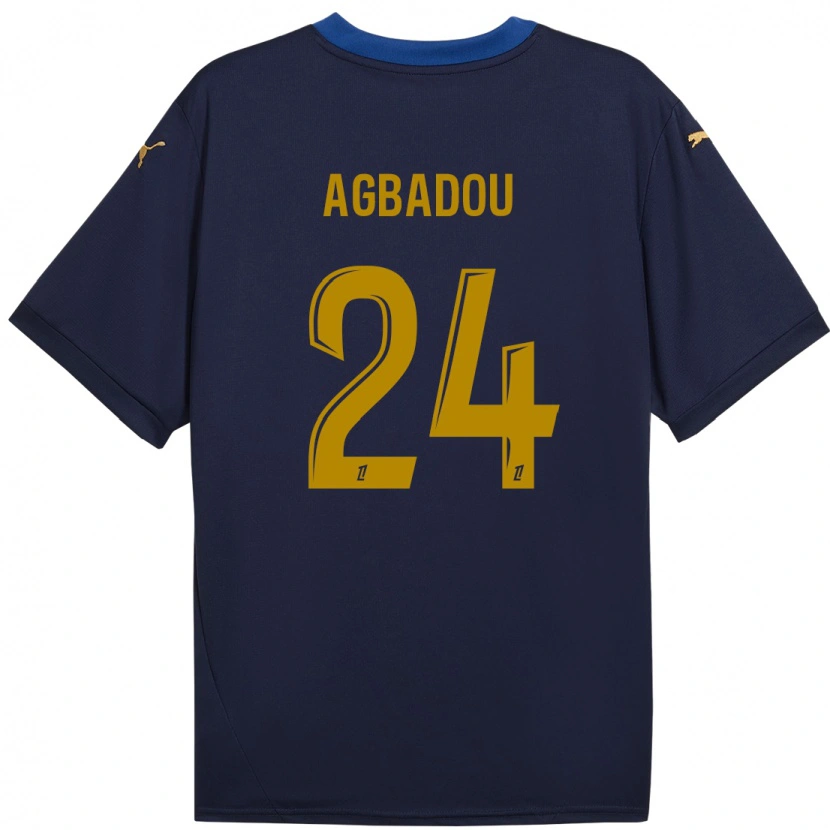 Danxen Kinder Emmanuel Agbadou #24 Marineblau Gold Auswärtstrikot Trikot 2024/25 T-Shirt Schweiz