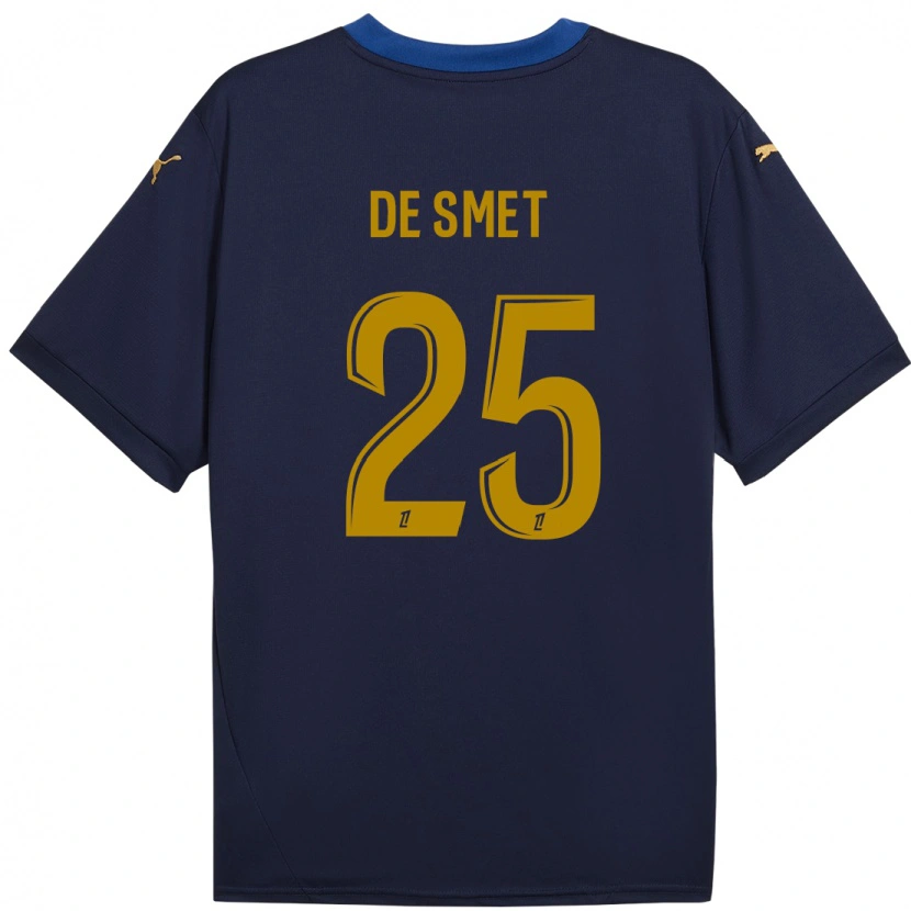 Danxen Kinder Thibault De Smet #25 Marineblau Gold Auswärtstrikot Trikot 2024/25 T-Shirt Schweiz