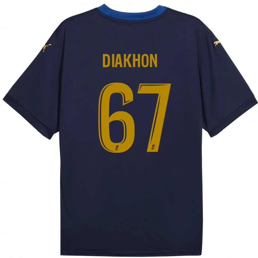 Danxen Kinder Mamadou Diakhon #67 Marineblau Gold Auswärtstrikot Trikot 2024/25 T-Shirt Schweiz