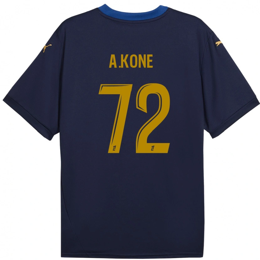 Danxen Kinder Amadou Koné #72 Marineblau Gold Auswärtstrikot Trikot 2024/25 T-Shirt Schweiz