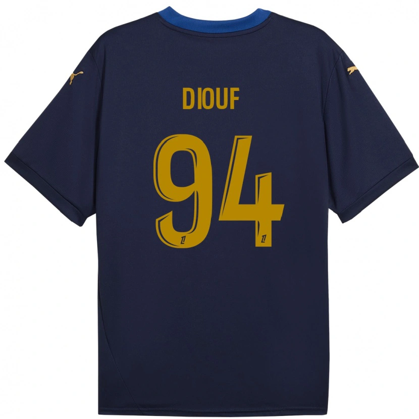 Danxen Kinder Yehvann Diouf #94 Marineblau Gold Auswärtstrikot Trikot 2024/25 T-Shirt Schweiz