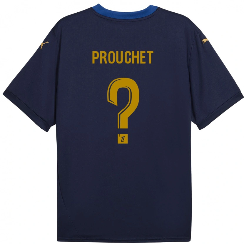 Danxen Kinder Killian Prouchet #0 Marineblau Gold Auswärtstrikot Trikot 2024/25 T-Shirt Schweiz