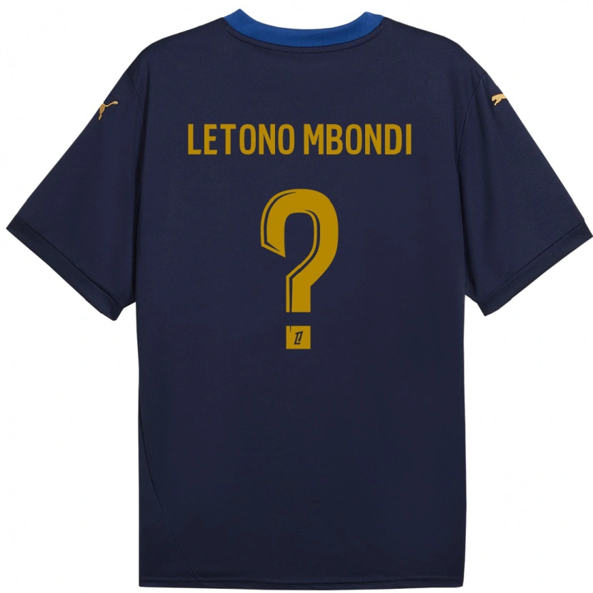 Danxen Kinder Christ-Emmanuel Letono Mbondi #0 Marineblau Gold Auswärtstrikot Trikot 2024/25 T-Shirt Schweiz